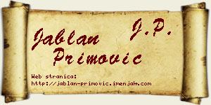 Jablan Primović vizit kartica